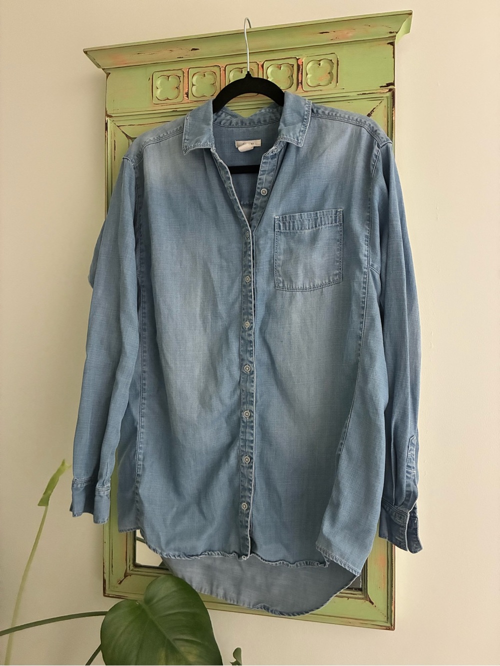 Caslon Light Denim Button-Down Shirt in Pale Blue